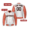 Personalized Detroit Tigers Varsity Jacket – White Orange Heritage Style, Custom Name & Number-2