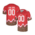 Personalized Dripped Ice Cream Football Jersey - Valentine Matching Couples Outfit-3