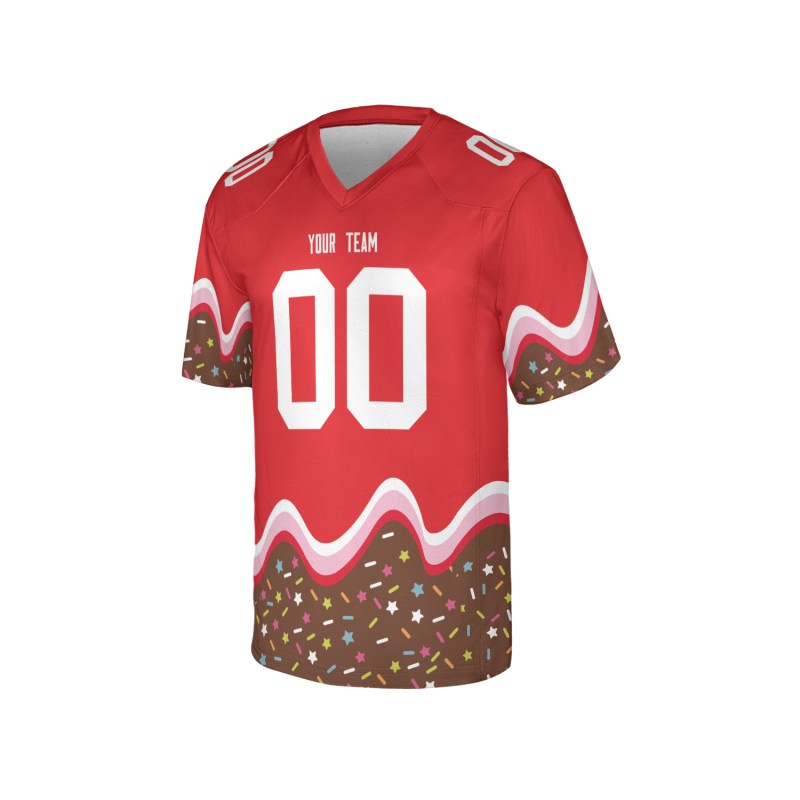 Personalized Dripped Ice Cream Football Jersey - Valentine Matching Couples Outfit-4