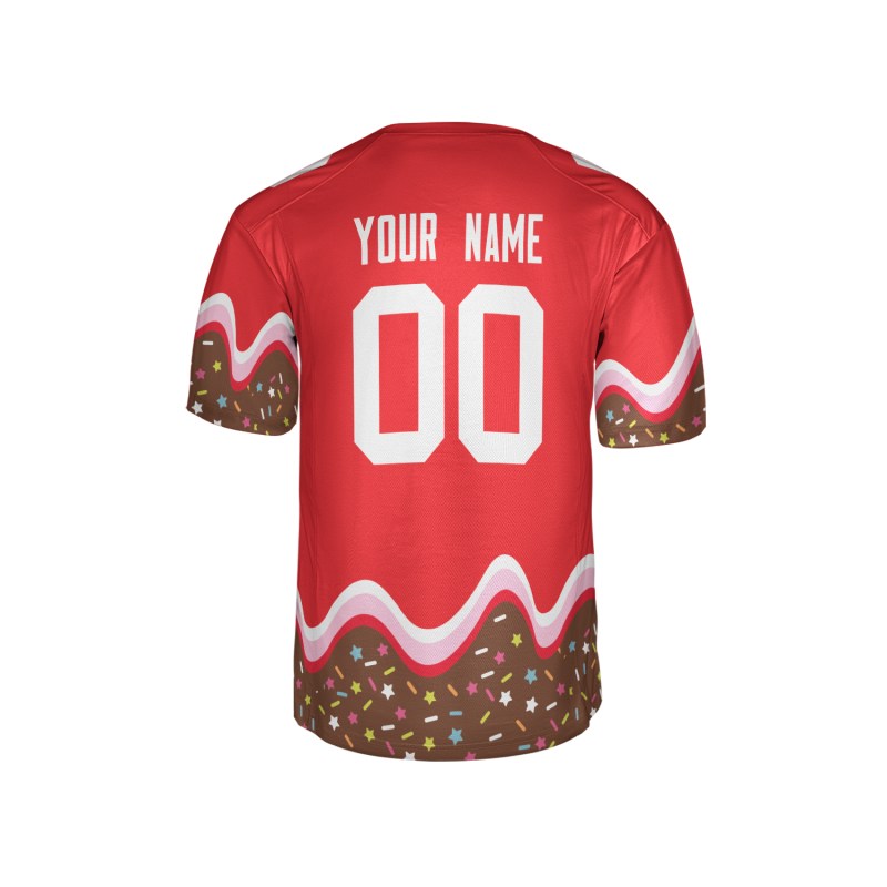 Personalized Dripped Ice Cream Football Jersey - Valentine Matching Couples Outfit-5