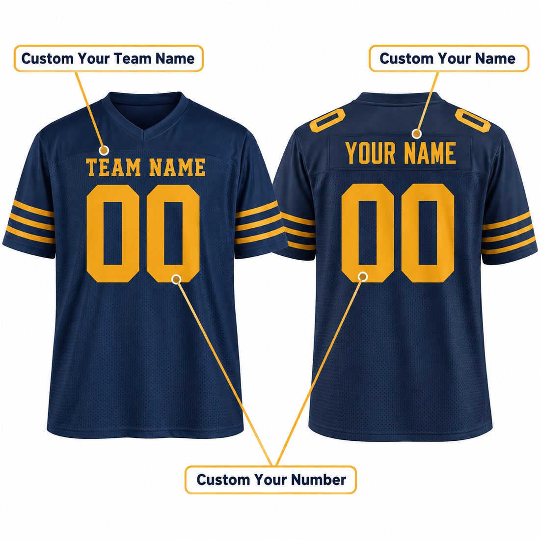 Personalized Green Bay Packers 1923 Football Jersey – Navy Classic Style, Custom Name Patch, Team Name, Number & Logo-1