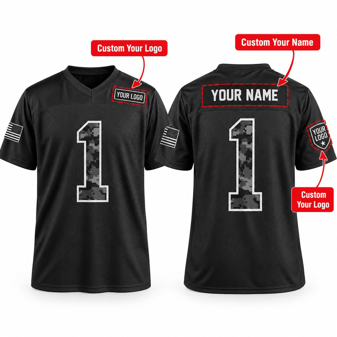 Personalized Green Bay Packers 2026 Salute to Service Football Jersey – Black, Custom Name Patch, Team Name, Number & Logo-1