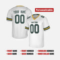 Personalized Green Bay Packers Football Jersey - White Fan Style, Custom Name & Number-2