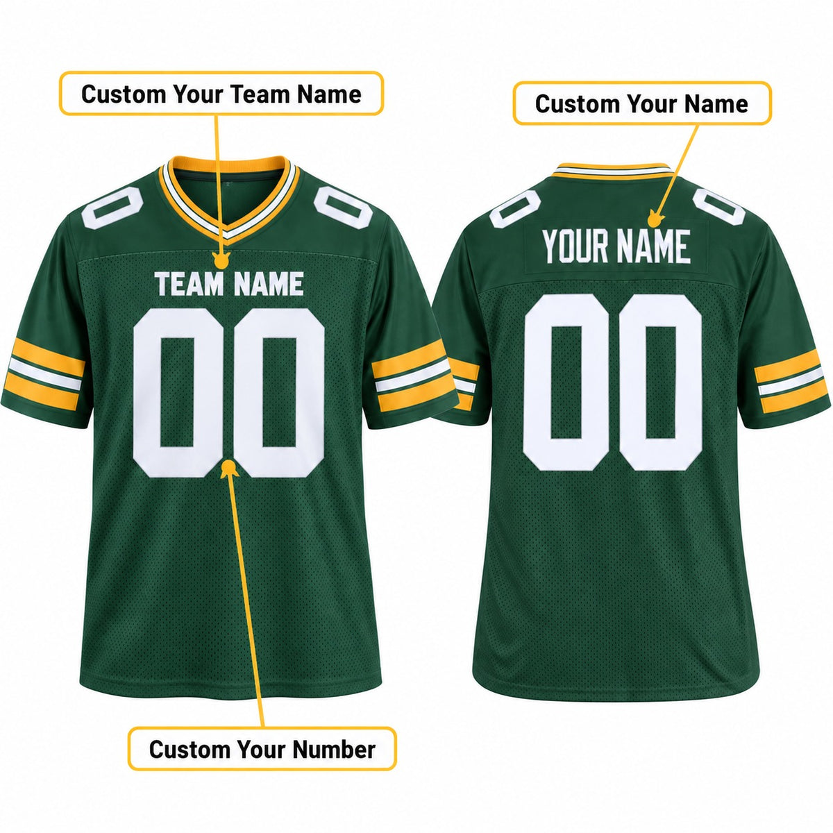 Personalized Green Bay Packers Football Jersey – Green Vapor Untouchable Limited Style, Custom Name Patch, Team Name, Number & Logo-2