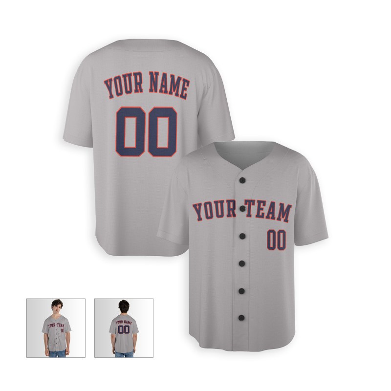 Personalized Houston Astros Baseball Jersey - Gray Away Style, Custom Name & Number-3