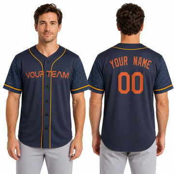 Personalized Houston Astros Baseball Jersey - Navy City Style, Custom Name & Number-1