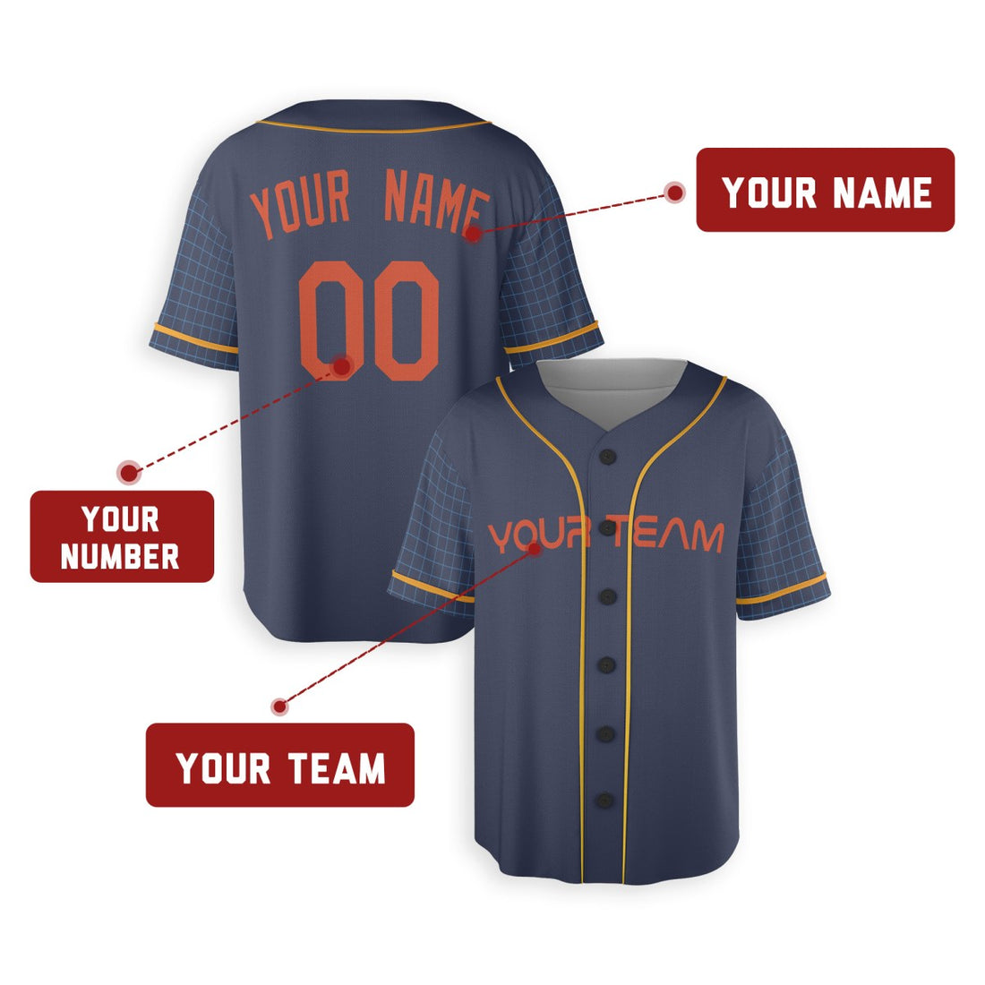 Personalized Houston Astros Baseball Jersey - Navy City Style, Custom Name & Number-1
