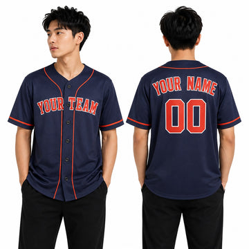 Personalized Houston Astros Baseball Jersey - Navy Fan Style, Custom Name & Number-1