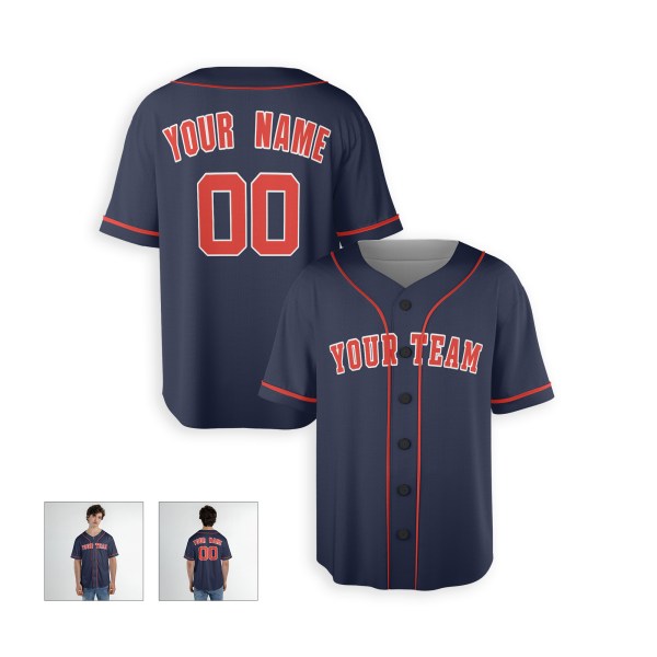 Personalized Houston Astros Baseball Jersey - Navy Fan Style, Custom Name & Number-3
