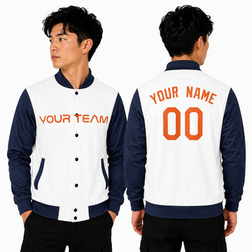 Personalized Houston Astros Varsity Jacket – White Navy City Style, Custom Name & Number-1