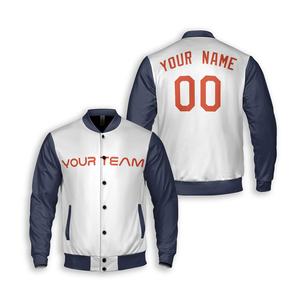 Personalized Houston Astros Varsity Jacket – White Navy City Style, Custom Name & Number-3