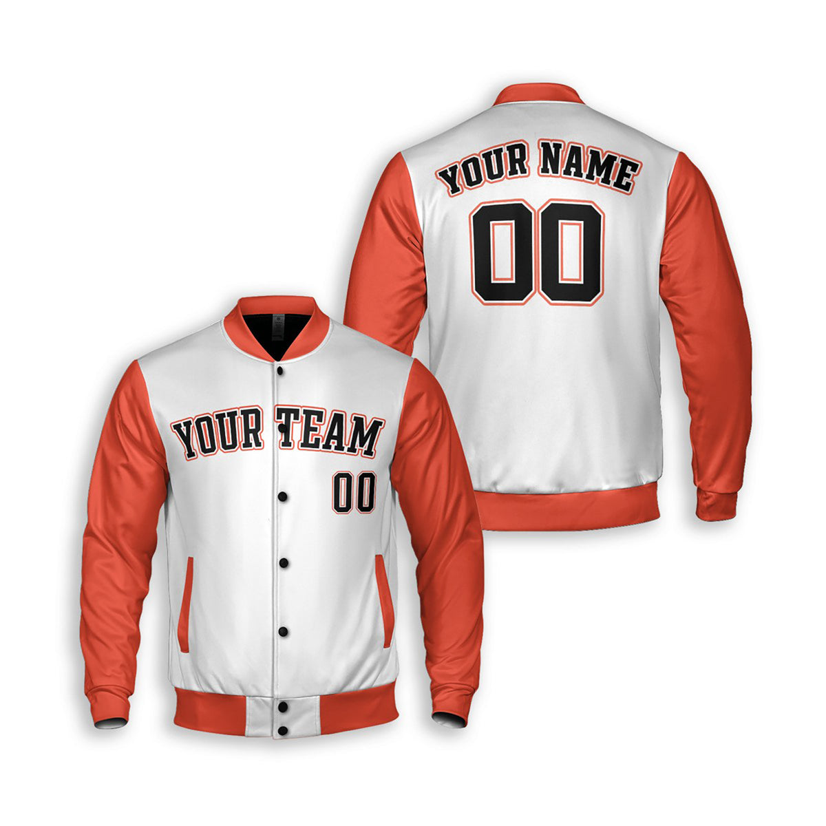 Personalized Houston Astros Varsity Jacket – White Orange Alternate Style, Custom Name & Number-3
