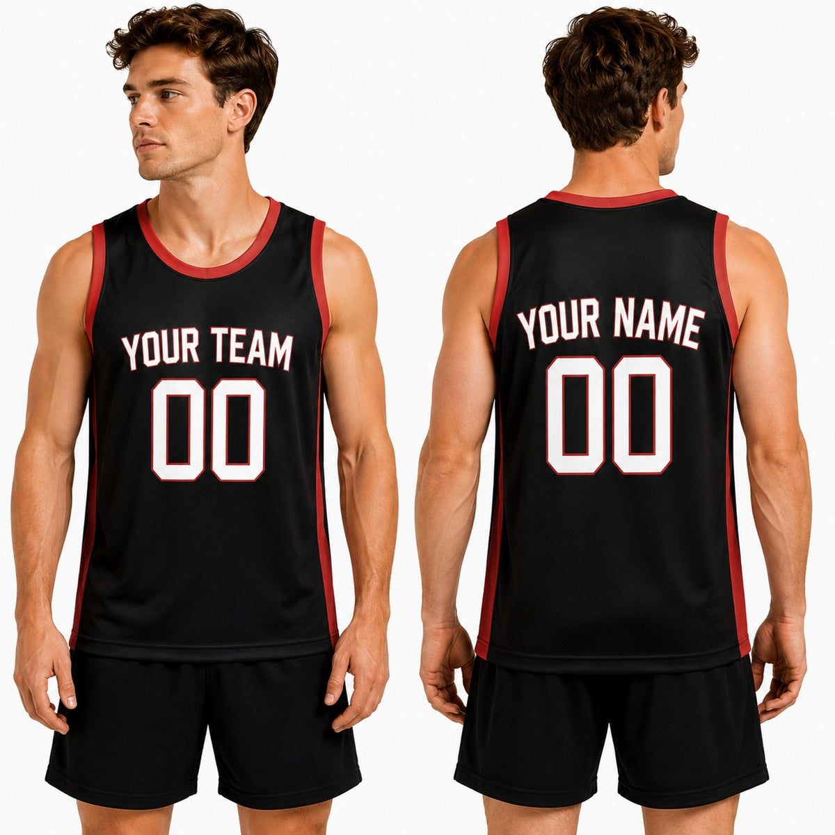 Personalized Houston Rockets Basketball Jersey - Black Fast Break Statement Style, Custom Name & Number-1