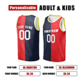 Personalized Houston Rockets Basketball Jersey - Navy Red 1993/94 Hardwood Classics Split Swingman Style, Custom Name & Number-2