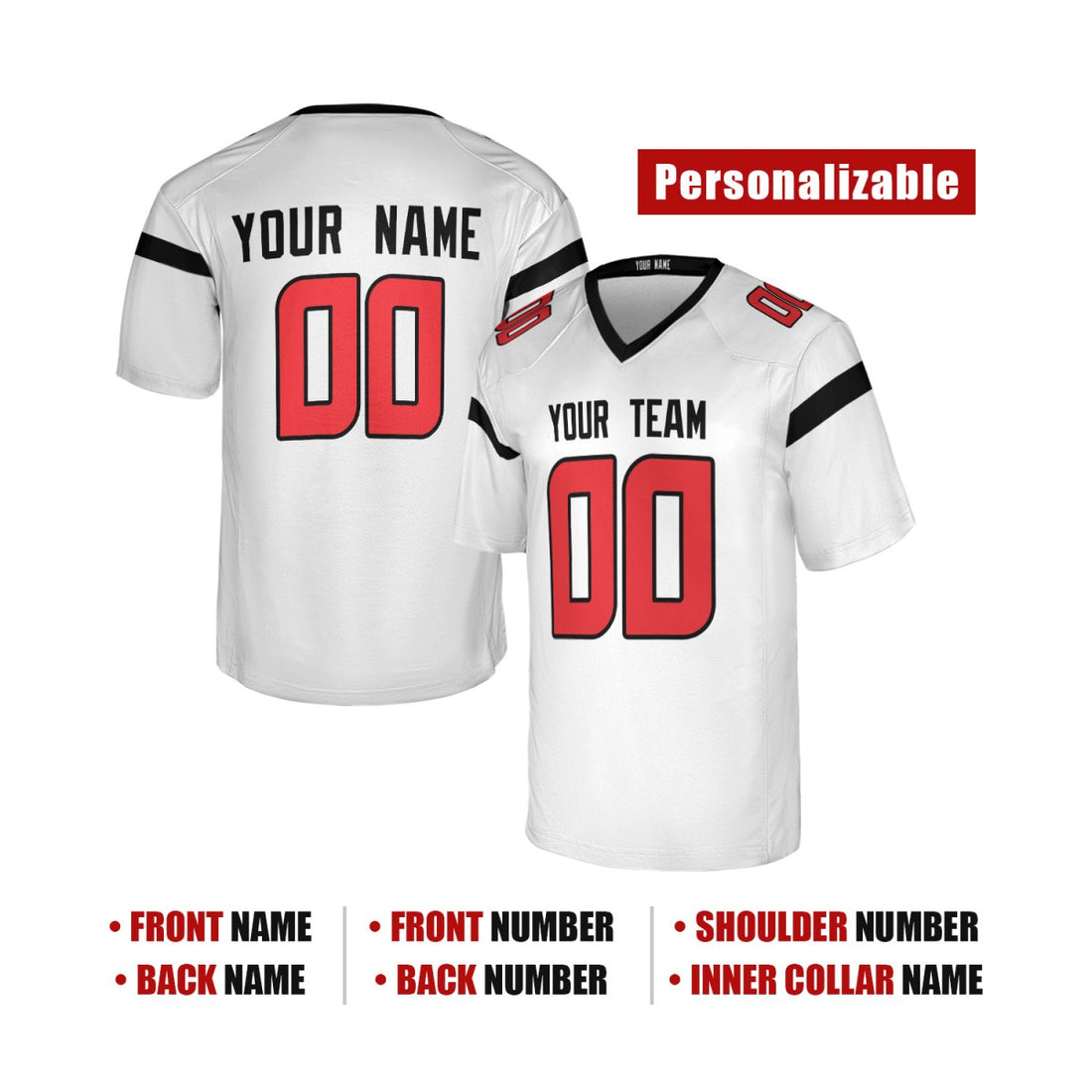 Personalized Houston Texans Football Jersey - White 2006 Legacy Style, Custom Name & Number-1