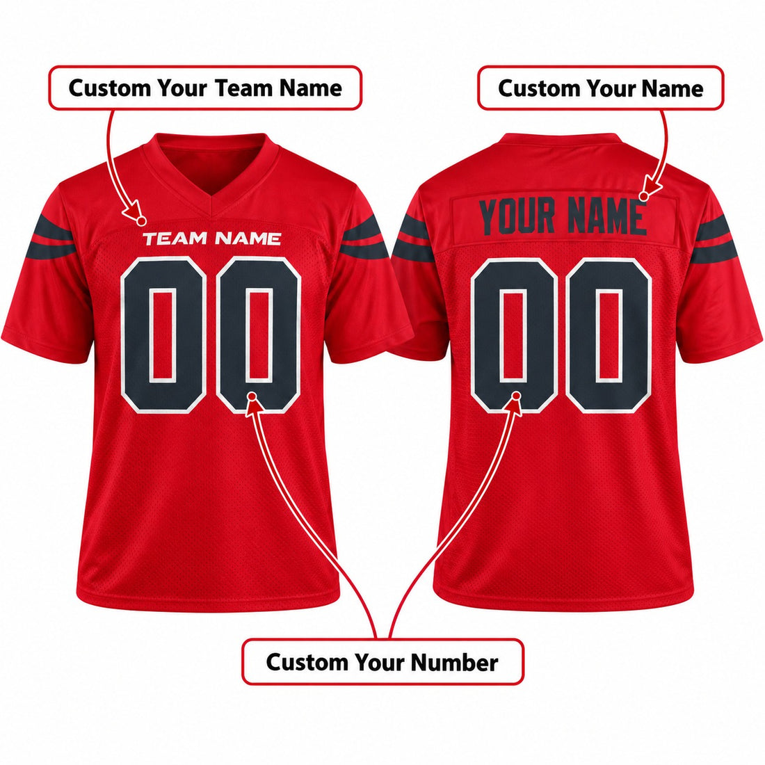 Personalized Houston Texans Football Jersey – Red Alternate Vapor F.U.S.E. Limited Style, Custom Name Patch, Team Name, Number & Logo-1