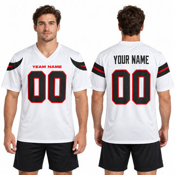 Personalized Houston Texans Football Jersey – White Game Style, Custom Name Patch, Team Name, Number & Logo-1