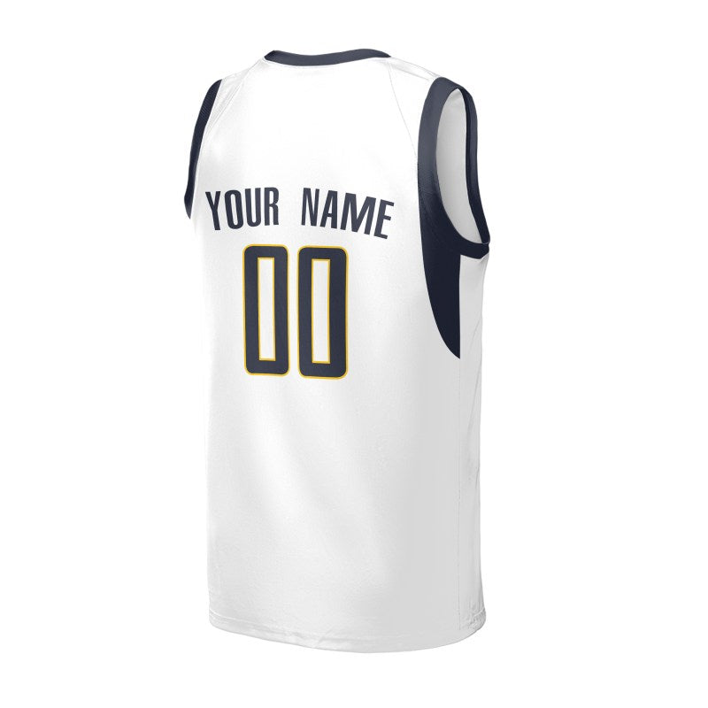 Personalized Indiana Pacers Basketball Jersey - White Fast Break Association Style, Custom Name & Number-4