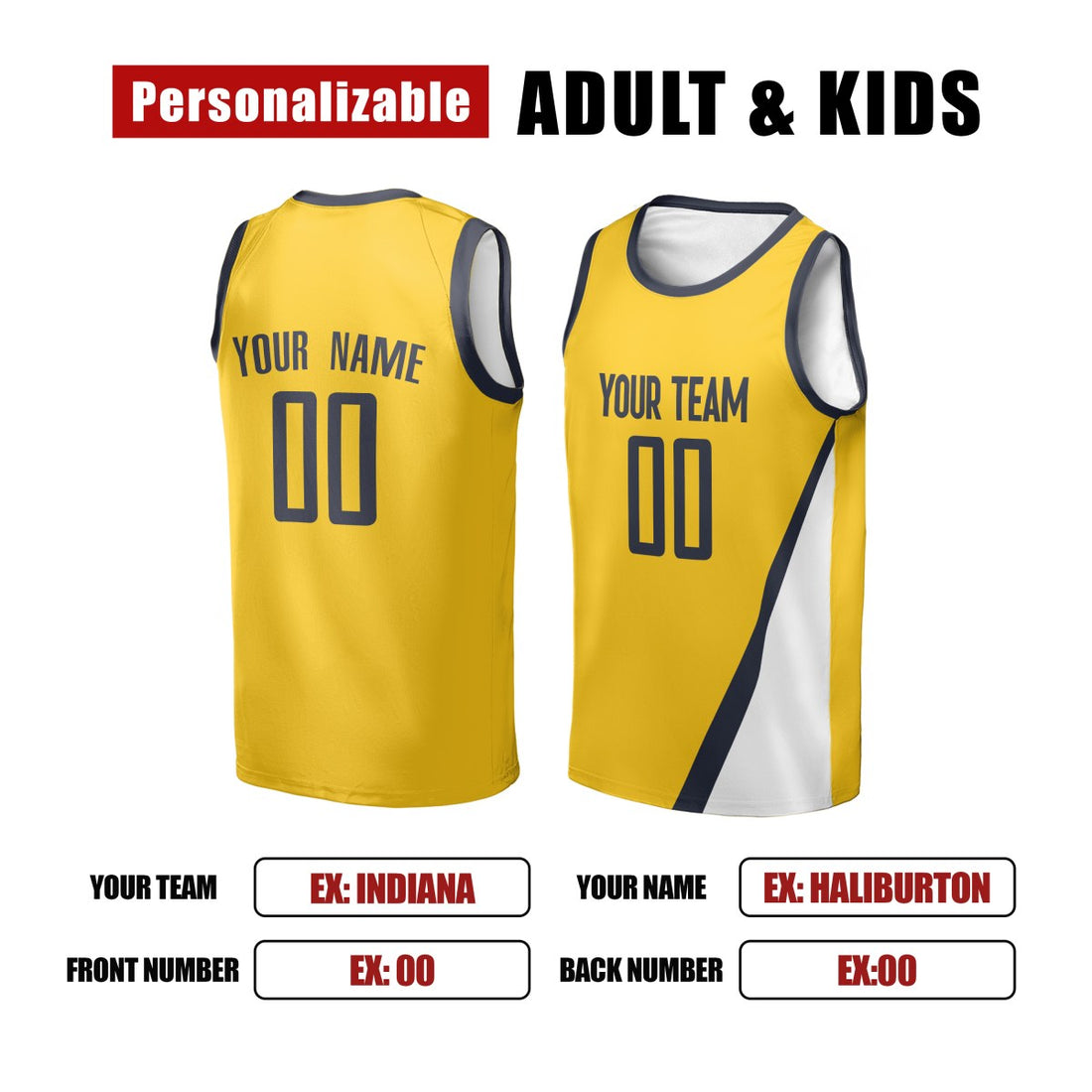 Personalized Indiana Pacers Basketball Jersey - Yellow Swingman Statement Style, Custom Name & Number-1