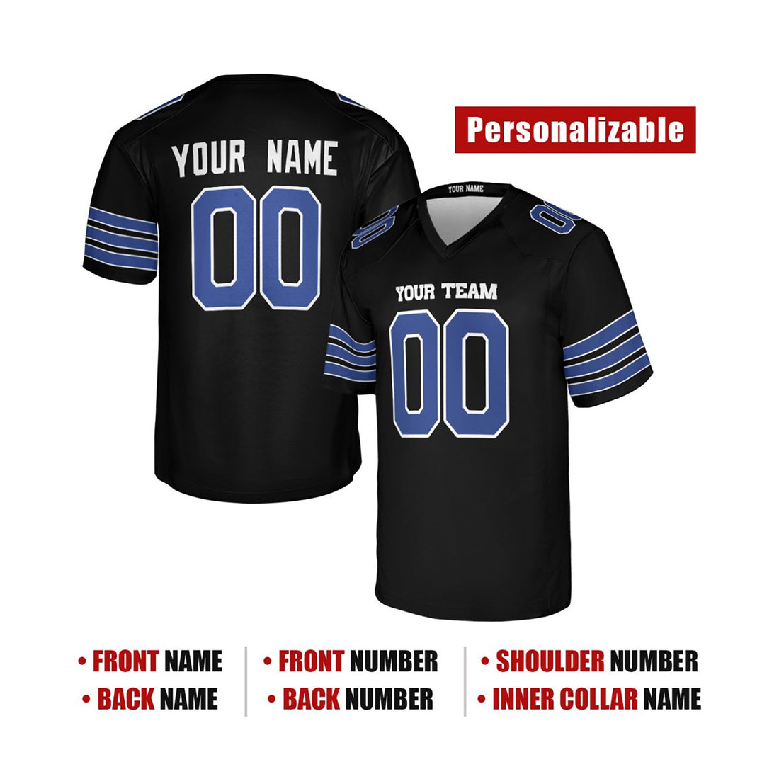 Personalized Indianapolis Colts Football Jersey - Black Fashion Game Style, Custom Name & Number-1