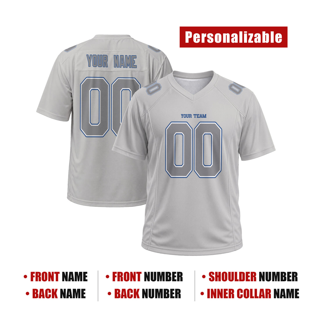 Personalized Indianapolis Colts Football Jersey – Gray Atmosphere Game Day Style, Custom Name & Number-1