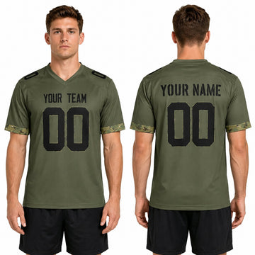 Personalized Indianapolis Colts Football Jersey - Olive Salute to Service Style, Custom Name & Number-1