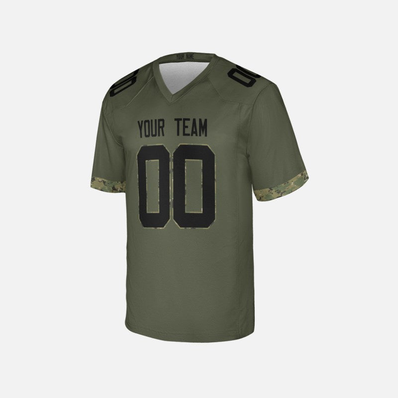Personalized Indianapolis Colts Football Jersey - Olive Salute to Service Style, Custom Name & Number-4
