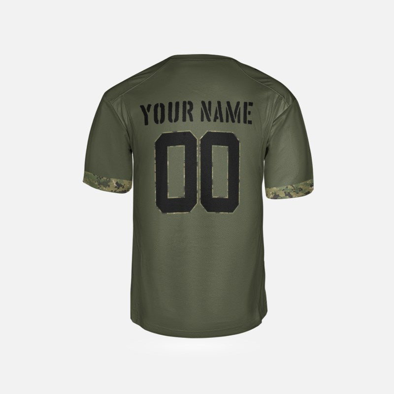 Personalized Indianapolis Colts Football Jersey - Olive Salute to Service Style, Custom Name & Number-5