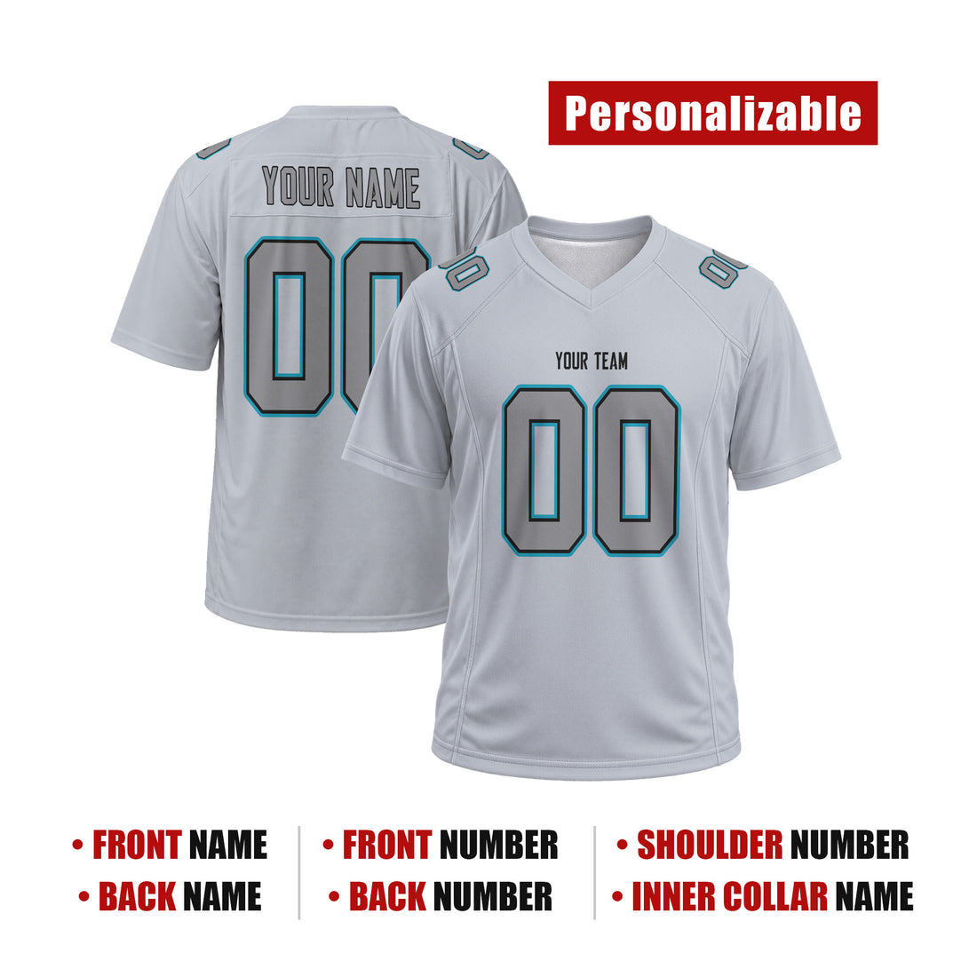 Personalized Jacksonville Jaguars Football Jersey – Gray Atmosphere Game Day Style, Custom Name & Number-1