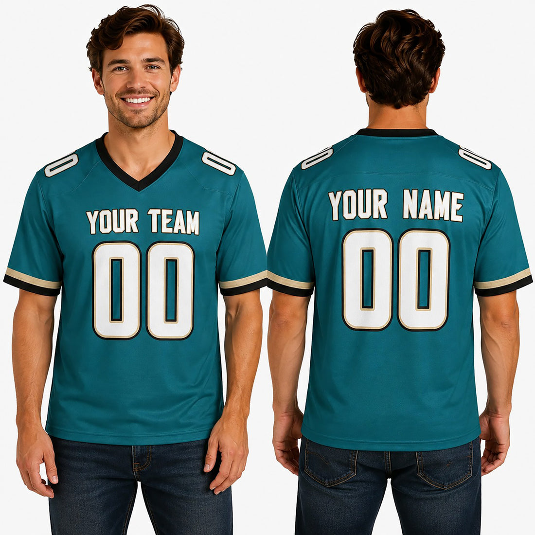 Personalized Jacksonville Jaguars Football Jersey - Teal Prowler Retro Style, Custom Name & Number-1