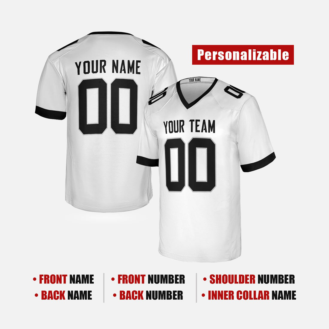 Personalized Jacksonville Jaguars Football Jersey - White Fan Style, Custom Name & Number-1