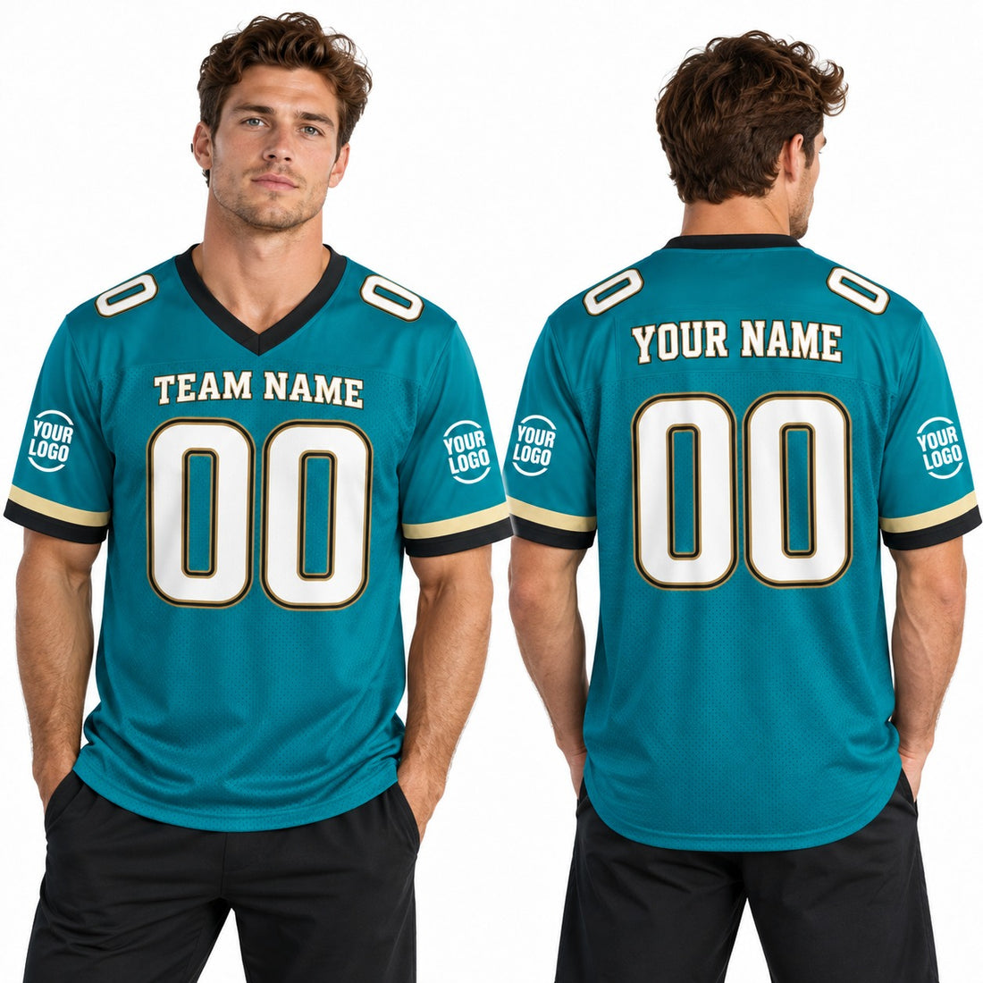 Personalized Jacksonville Jaguars Football Jersey – Teal Prowler Throwback Style, Custom Name Patch, Team Name, Number & Logo-1