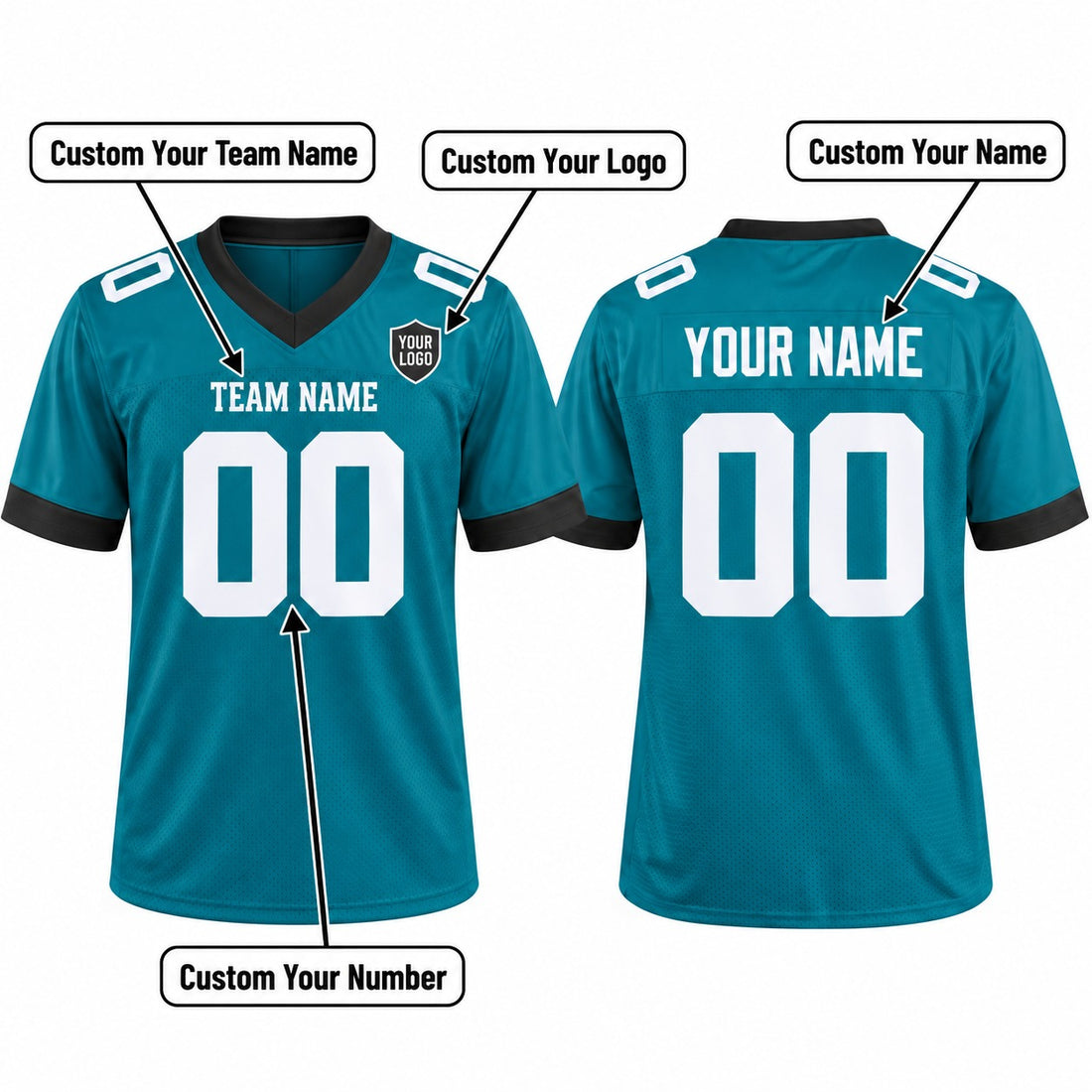 Personalized Jacksonville Jaguars Football Jersey – Teal Vapor F.U.S.E. Limited Style, Custom Name Patch, Team Name, Number & Logo-1