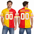 Personalized Kansas City Chiefs 1994 Football Jersey – Red Gold Split Legacy Style, Custom Name Patch, Team Name, Number & Logo-1