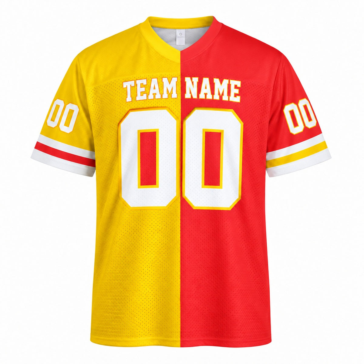 Personalized Kansas City Chiefs 1994 Football Jersey – Red Gold Split Legacy Style, Custom Name Patch, Team Name, Number & Logo-3