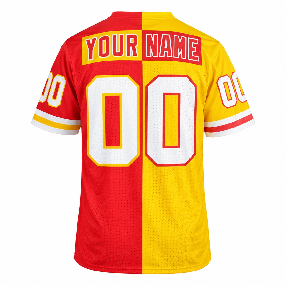 Personalized Kansas City Chiefs 1994 Football Jersey – Red Gold Split Legacy Style, Custom Name Patch, Team Name, Number & Logo-4