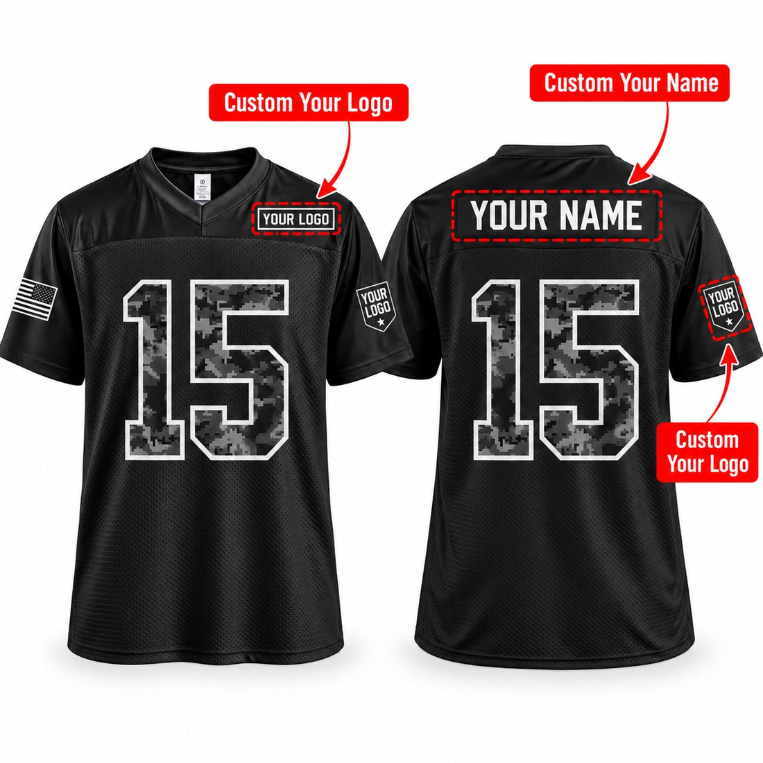 Personalized Kansas City Chiefs 2026 Salute to Service Football Jersey – Black, Custom Name Patch, Team Name, Number & Logo-1