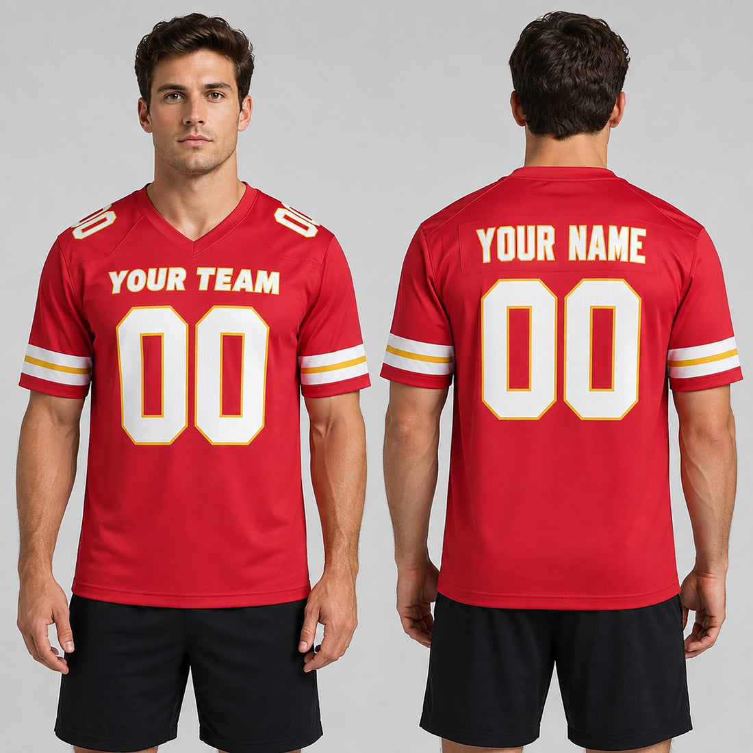 Personalized Kansas City Chiefs Football Jersey - Red Fan Style, Custom Name & Number-1