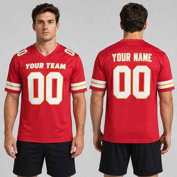 Personalized Kansas City Chiefs Football Jersey - Red Fan Style, Custom Name & Number-1