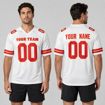 Personalized Kansas City Chiefs Football Jersey - White Fan Style, Custom Name & Number-1