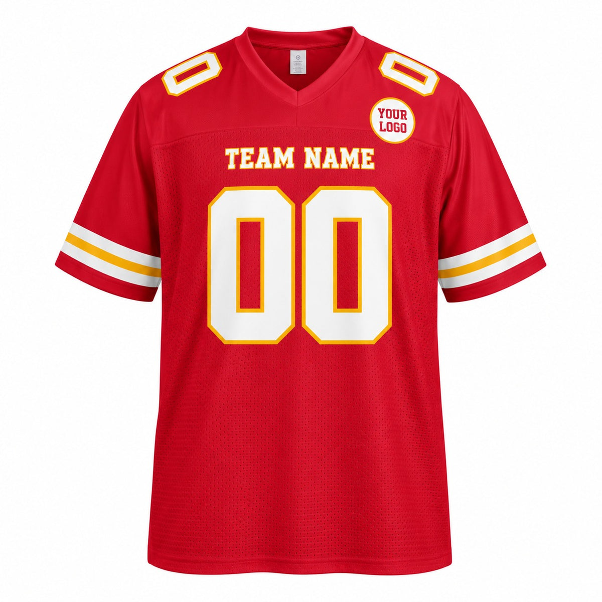 Personalized Kansas City Chiefs Football Jersey – Red Game Style, Custom Name Patch, Team Name, Number & Logo-3