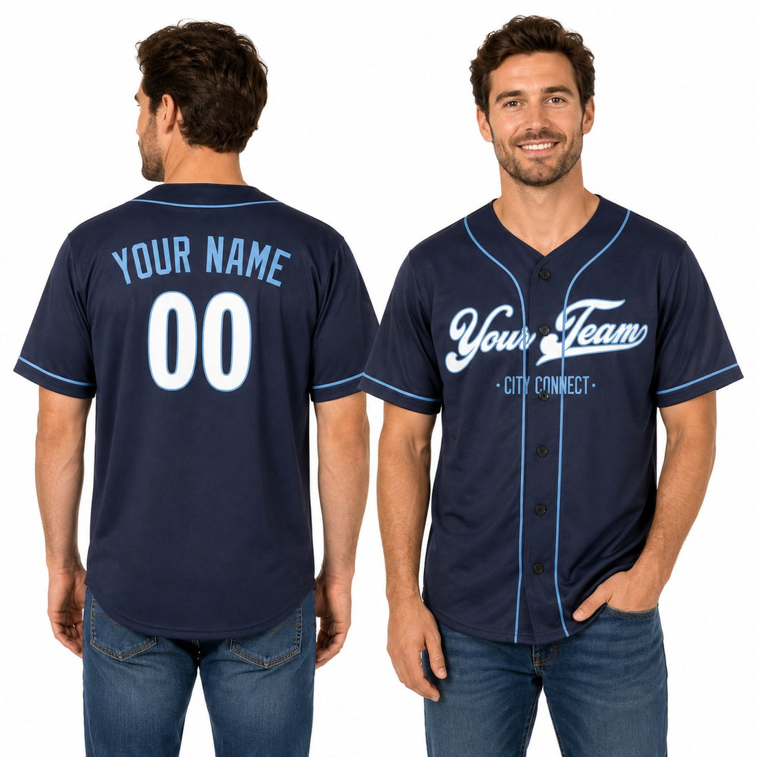 Personalized Kansas City Royals Baseball Jersey - Navy City Style, Custom Name & Number-1