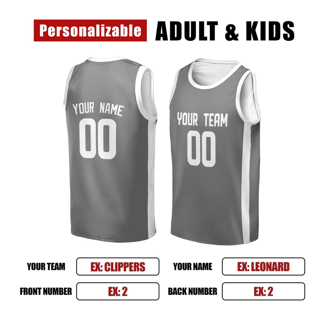 Personalized LA Clippers Basketball Jersey - Gray 2020/21 Swingman Earned Style, Custom Name & Number-1