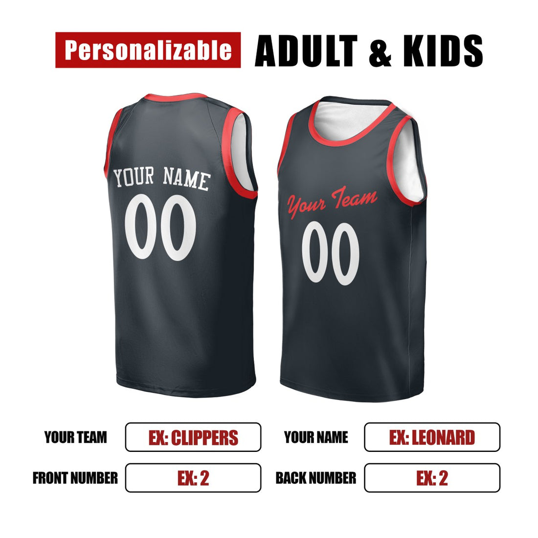 Personalized LA Clippers Basketball Jersey - Navy Fast Break Icon Style, Custom Name & Number-1