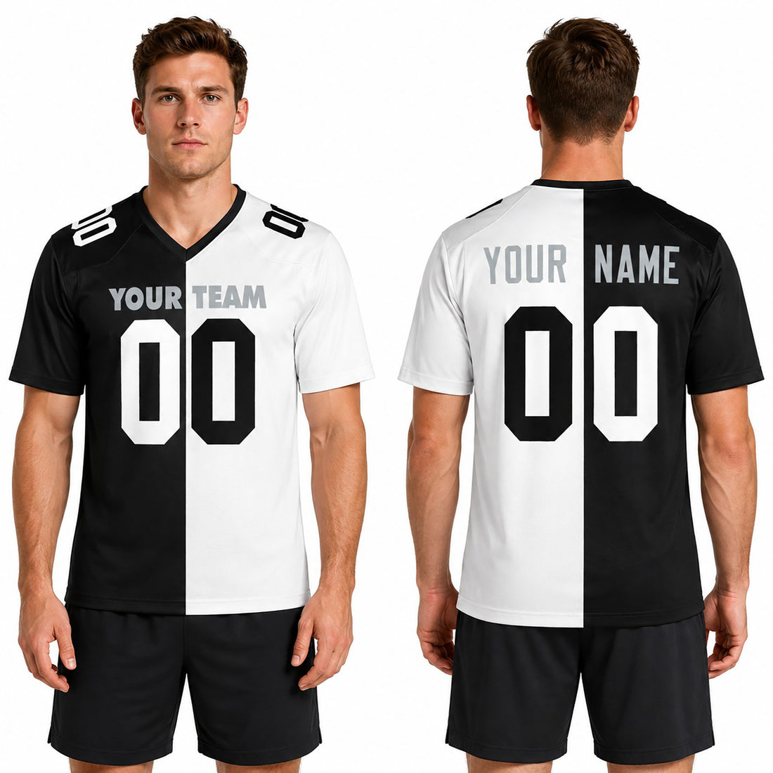 Personalized Las Vegas Raiders Football Jersey - Black White Split 1998 Fan Style, Custom Name & Number-1