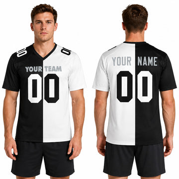 Personalized Las Vegas Raiders Football Jersey - Black White Split 1998 Fan Style, Custom Name & Number-1