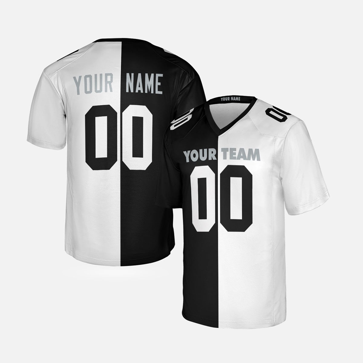 Personalized Las Vegas Raiders Football Jersey - Black White Split 1998 Fan Style, Custom Name & Number-4