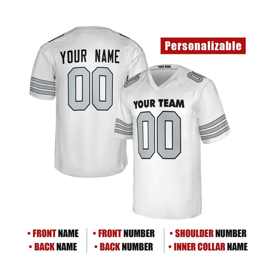 Personalized Las Vegas Raiders Football Jersey - White Alternate Fuse Fan Style, Custom Name & Number-1