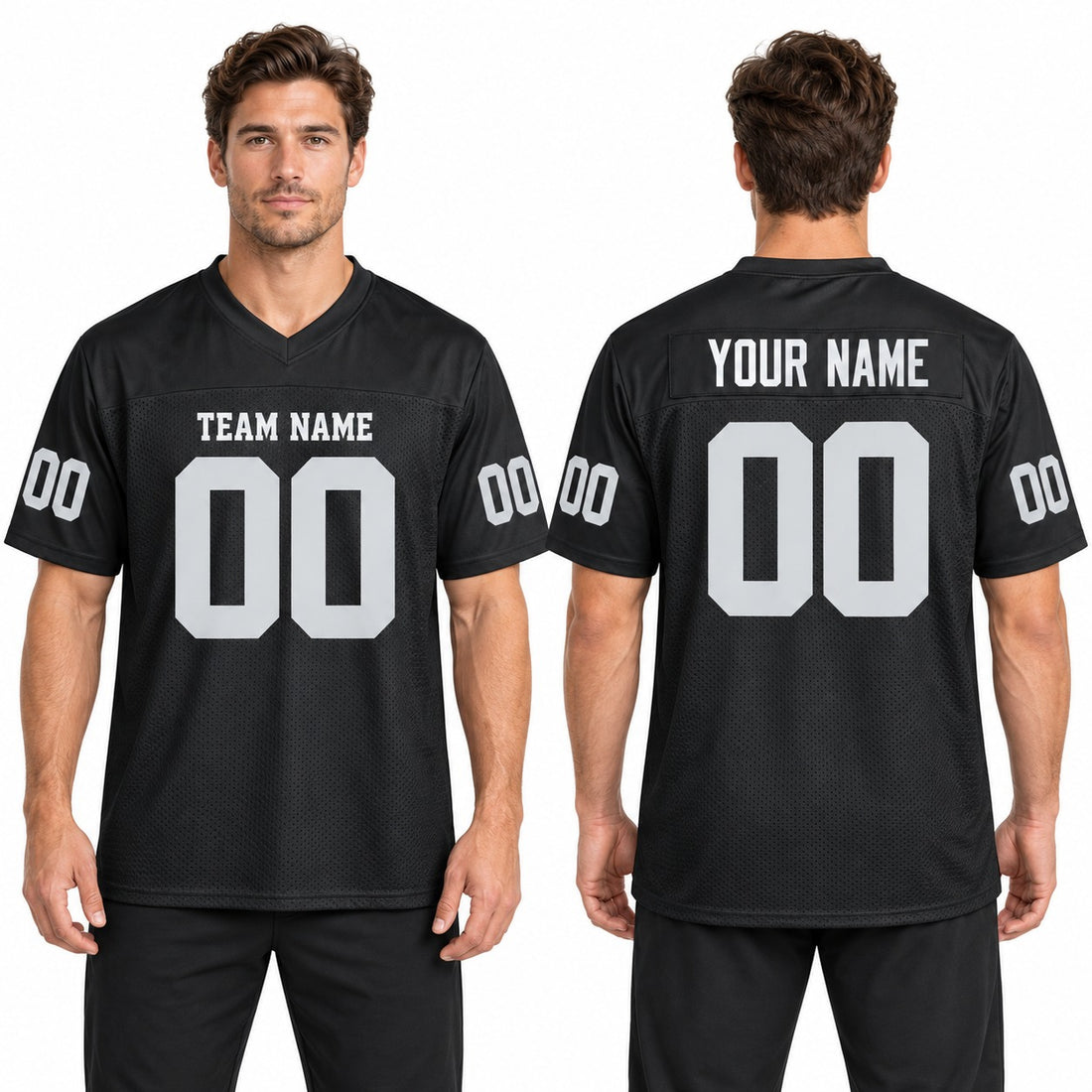 Personalized Las Vegas Raiders Football Jersey – Black Game Style, Custom Name Patch, Team Name, Number & Logo-1