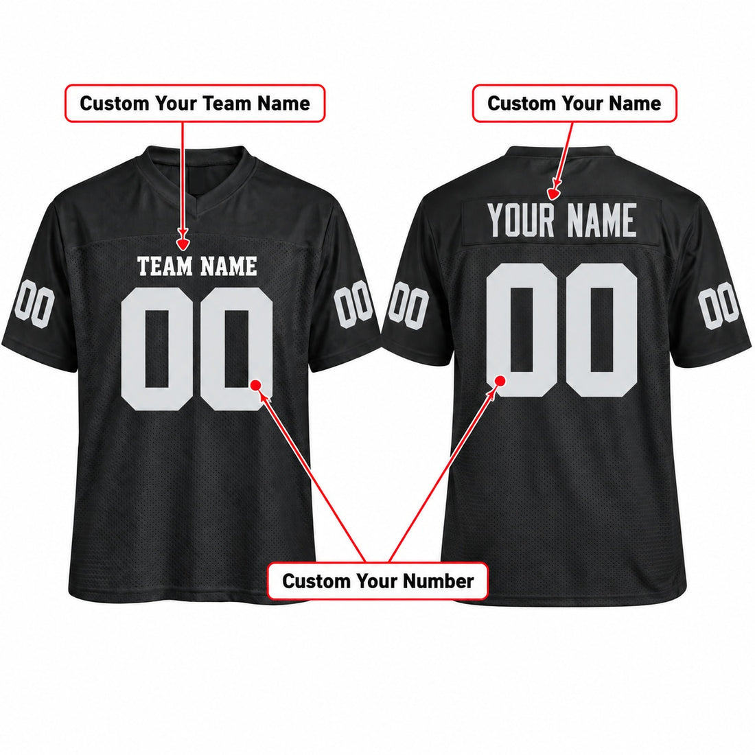 Personalized Las Vegas Raiders Football Jersey – Black Game Style, Custom Name Patch, Team Name, Number & Logo-1